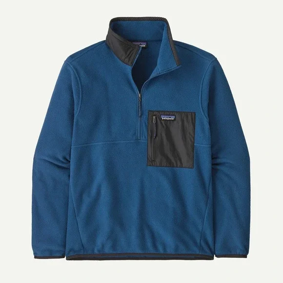 Patagonia Microdini Half Zip Pullover Fleece Jacket Blue Men's Size‎ XXL Outdoor